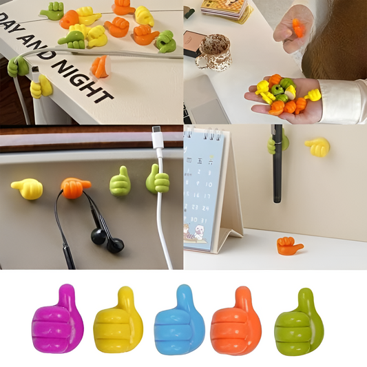 Pack Off 10 Thumb Wall Hook Wall Decoration Hook Creative Silicone Thumb Key Hanger Hooks(random Color)