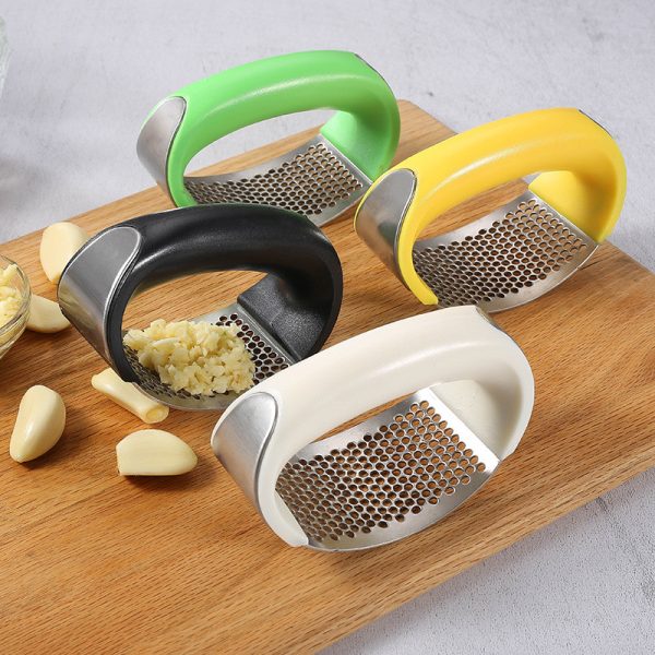 Garlic Press Rocker – Stainless Steel Garlic Press, Versatile Garlic Crusher, Easy To Use And Store Garlic Mincer – Effortless Cleanup And Dish Safe Garlic Grater(random Color)