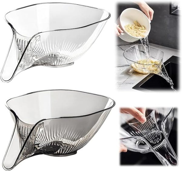 Multi-functional Drain Basket Bowl With Strainer Container, Kitchen Sink Food Catcher Drainer Fruit Rinser Vegetable Washing Filter Bowl Over The Sink Colander