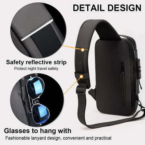 Chest Bag Multifunction Crossbody Sport Running Travel Sling Pack Anti-theft Usb Charge Shoulder Messenger Pack Luxury Brand Men (random Color)