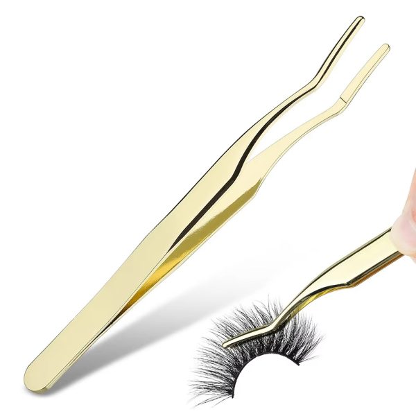 False Eyelash Tweezers Lash Applicator | Eye Lash Applicator For Girl & Women (random Color)