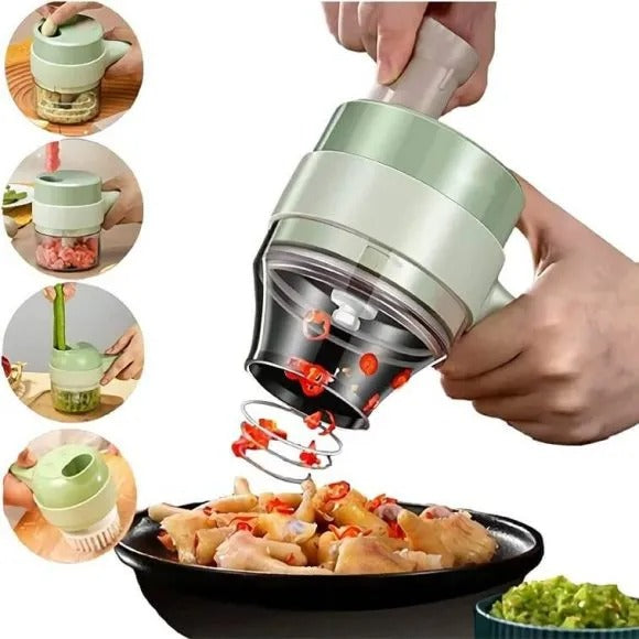 4 In1 Multifunctional Electric Vegetable Chopper And Slicer Set