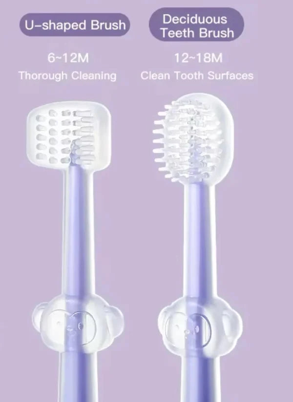 Baby Teeth Oral Care Cleaning Set, Soft Bristle Baby Toothbrush, Infant Silicone Toothbrush (random Color)