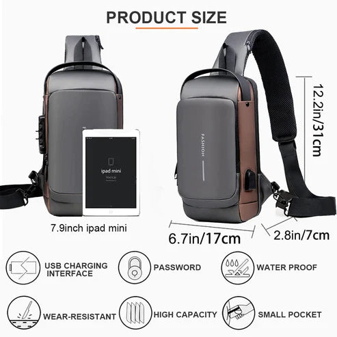 Chest Bag Multifunction Crossbody Sport Running Travel Sling Pack Anti-theft Usb Charge Shoulder Messenger Pack Luxury Brand Men (random Color)