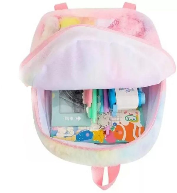 Unicorn Kids School Bag, Plush Cute Fluffy Pastel Kids Bag Random Color