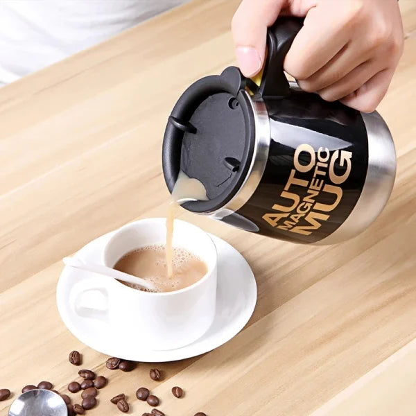 Auto Magnetic Mug – Electric Self Stirring Coffee / Mixing Cup For Coffee / Tea / Hot Chocolate, 400ml (cell Operated)