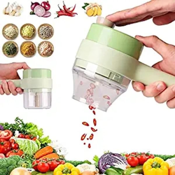 4 In1 Multifunctional Electric Vegetable Chopper And Slicer Set