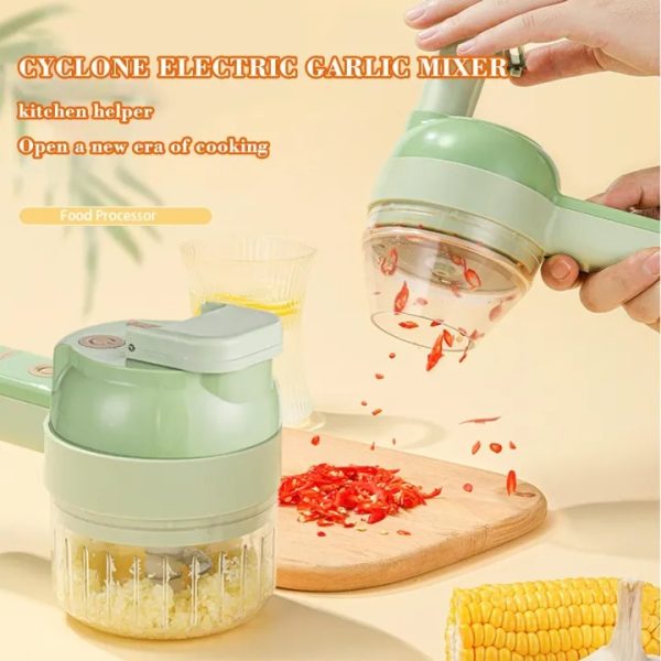 4 In1 Multifunctional Electric Vegetable Chopper And Slicer Set