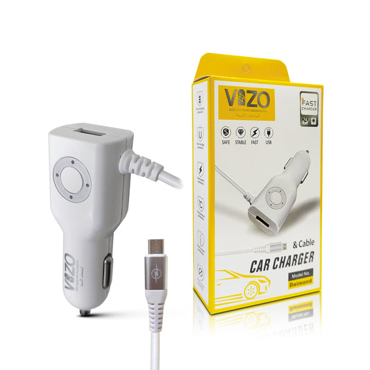 Vizo Diamond Car | Android Iphone Phone Charger With Data Cable | Travel Charger