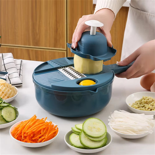 12 In 1 Multifunctional Vegetable Cutter | Salad Utensils Chopper Carrot Potato Manual Shredder (random Color)