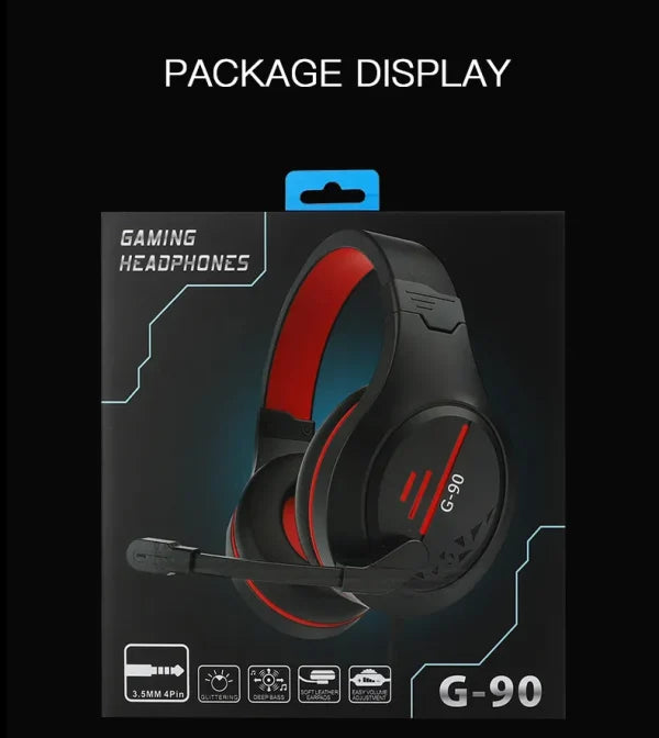 G90 Gaming Headset – G90 Gaming Headphone Big Headphones With Light Mic Stereo Earphones Deep Bass For Pc Computer Gamer Laptop