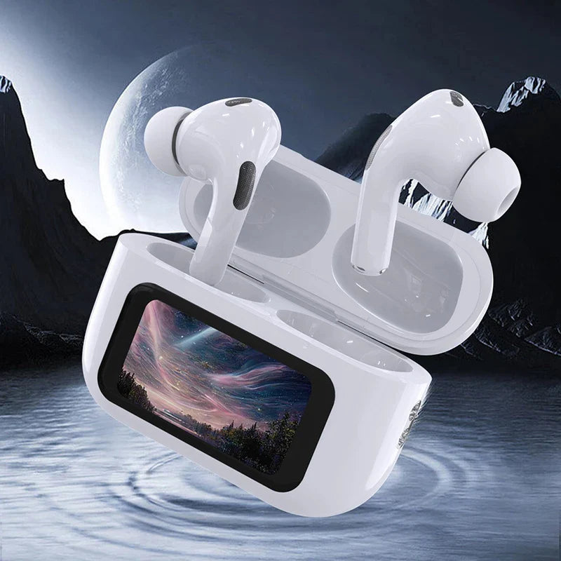 Anc Air Pods Smart Led Display Earbuds – White