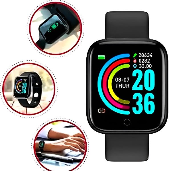 Lh 726 – Smart Bluetooth Touch Screen Watch For Men & Women – Metal Body (random Color)