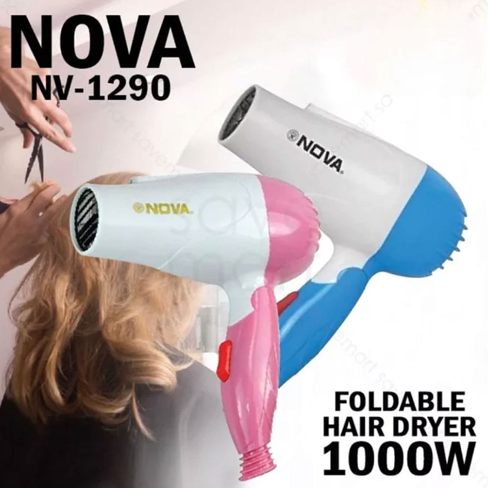 Nova Foldable Hair Dryer – Nv 1290 (random Color)