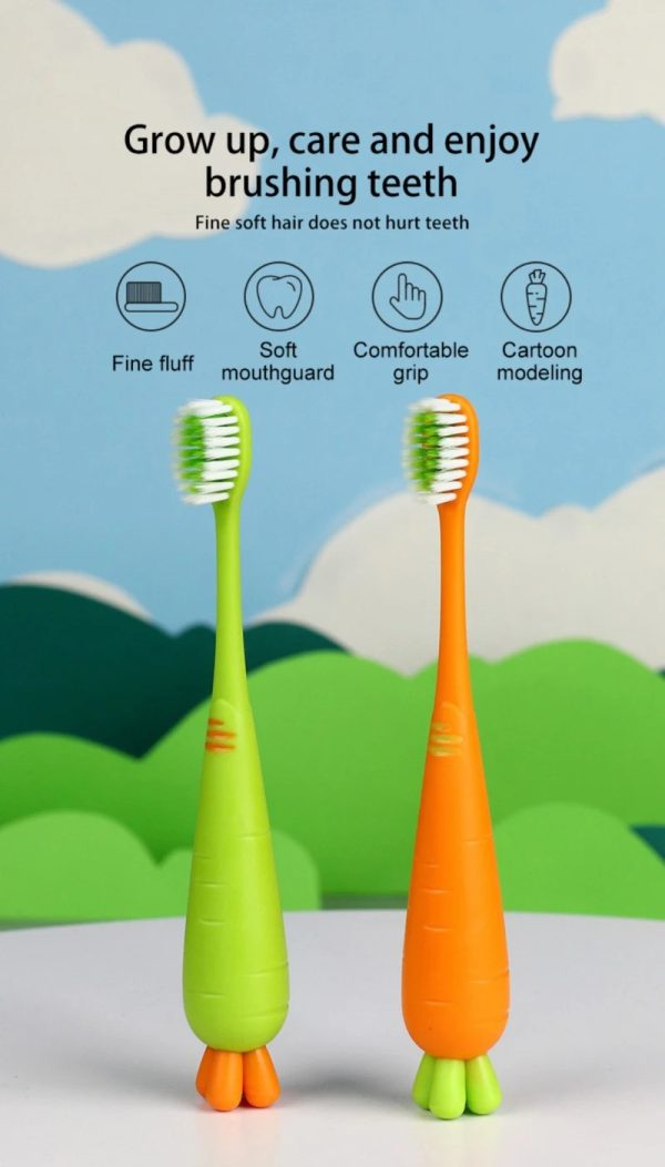 1pc Cute Carrot Shape Kids Toothbrush Random Color