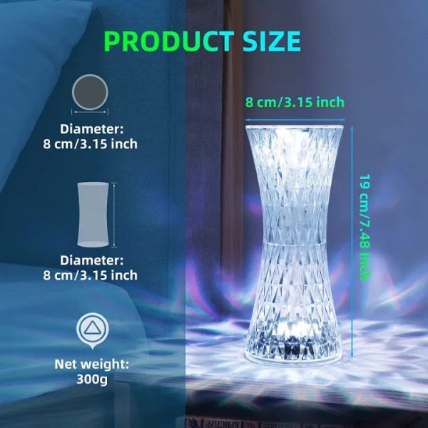 16 Colors Led Crystal Table Lamp