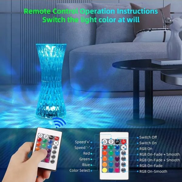 16 Colors Led Crystal Table Lamp