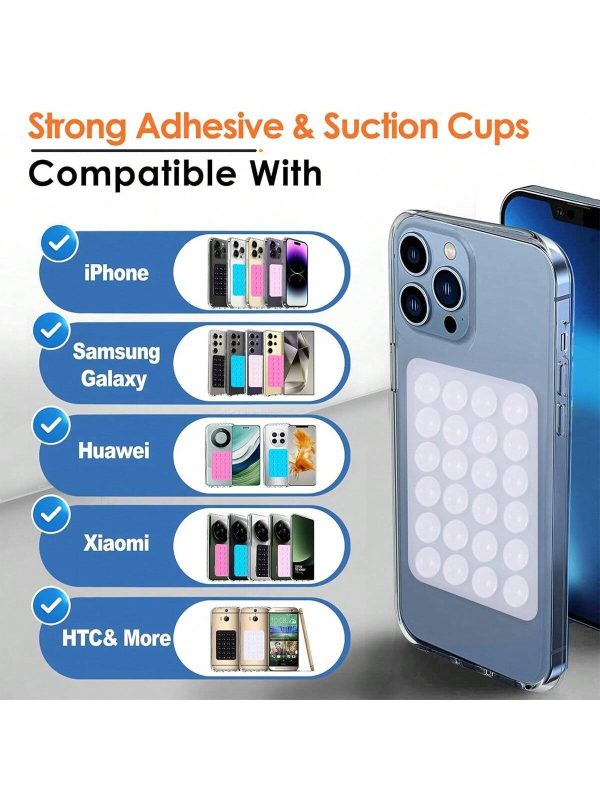 Square Single Side Suction Cups Cell Phone Holder Universal Leather Case Silicone Pad (random Colour)