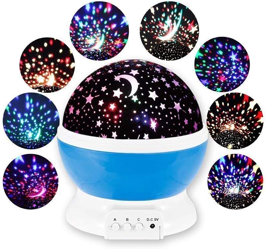 Novelty Led Rotating Star Projector Lighting Moon Starry Sky Children Baby Night Sleep Light Projection Lamp (random Color)