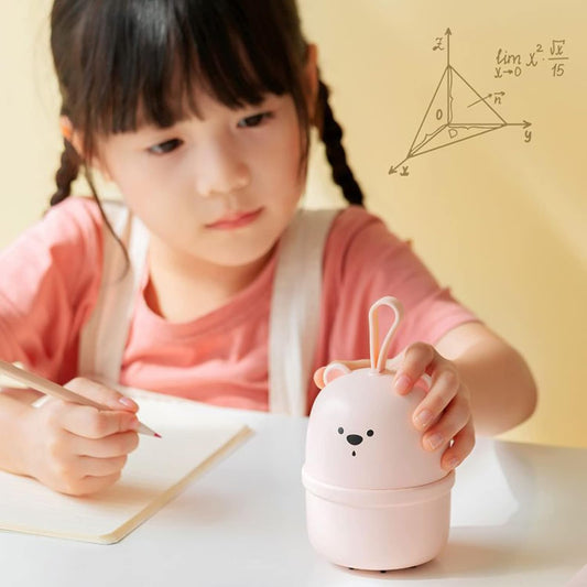 H55a – Cute Mini Vacuum Cleaner Rechargeable With Bear Cartoon, Dust Sweeper For Home, Office, Office (random Color)