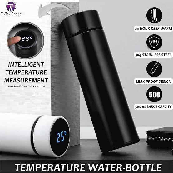 Temperature Display Indicator Insulated Stainless Steel Hot & Cold Flask Bottle (random Color) (500 Ml ) (copy)