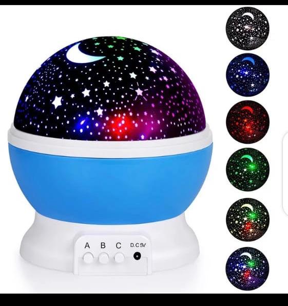 Novelty Led Rotating Star Projector Lighting Moon Starry Sky Children Baby Night Sleep Light Projection Lamp (random Color)