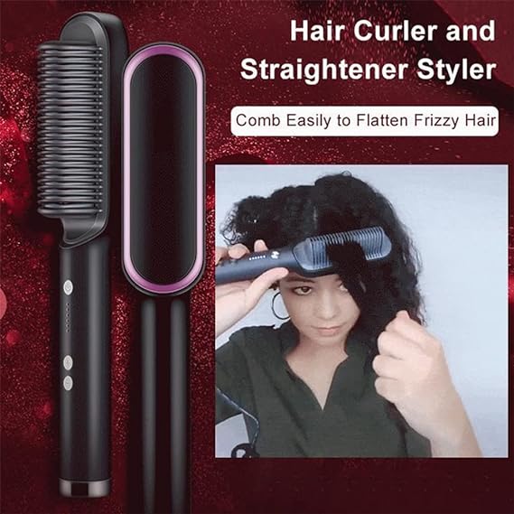 Hair Straightening Comb/brush, Curling Comb Dual-purpose Hair Straightener Styling Comb, Splint Does Not Damage The Inner Buckle For Professional Salon At Home (random Colors)