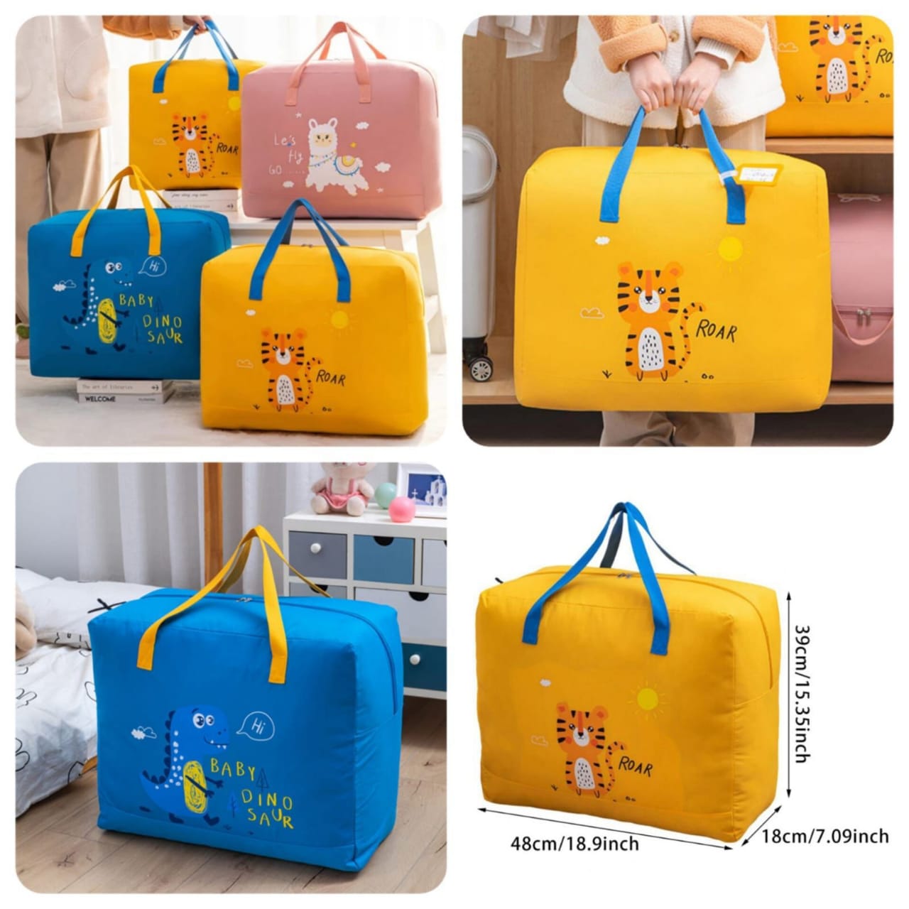 Storage Bags Cartoon Pattern Double Zipper ( Random Color )