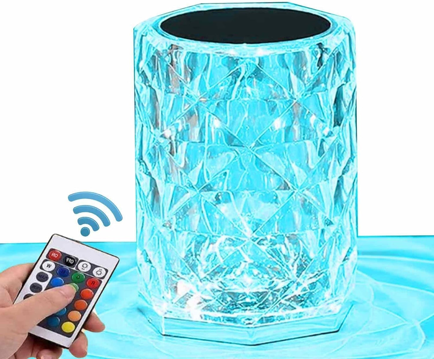 Crystal Lamp,remote Control Bedside Table Lamp Size (4.92*3.54inch)