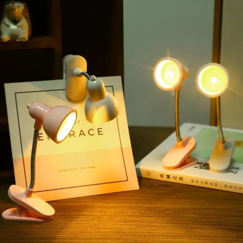 Mini Book Light With Clip Portable Led Reading Lamp Travel Bedroom Night Light Night Lights Eye Protections (random Color)