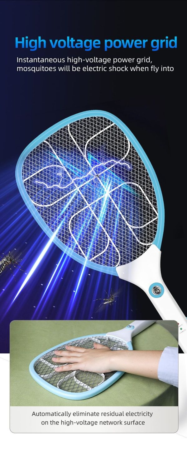 Rechargeable Fly Killing Electric Mosquito Killer Racket Random Color