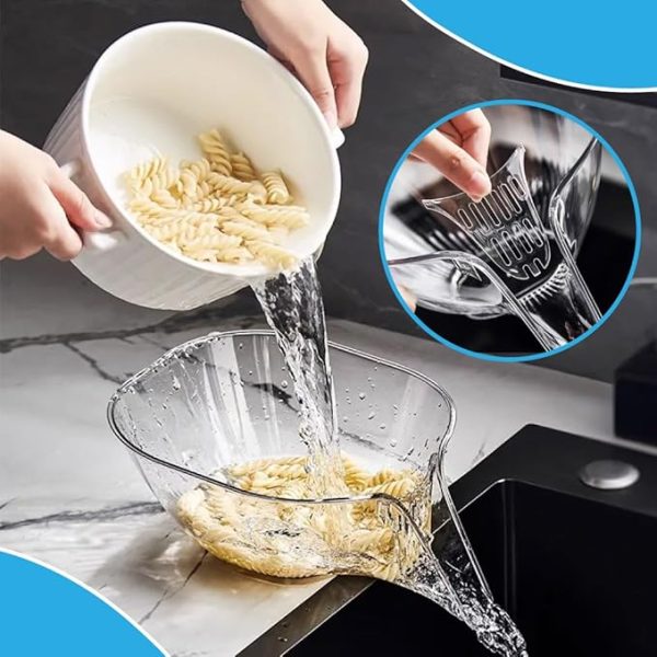 Multi-functional Drain Basket Bowl With Strainer Container, Kitchen Sink Food Catcher Drainer Fruit Rinser Vegetable Washing Filter Bowl Over The Sink Colander