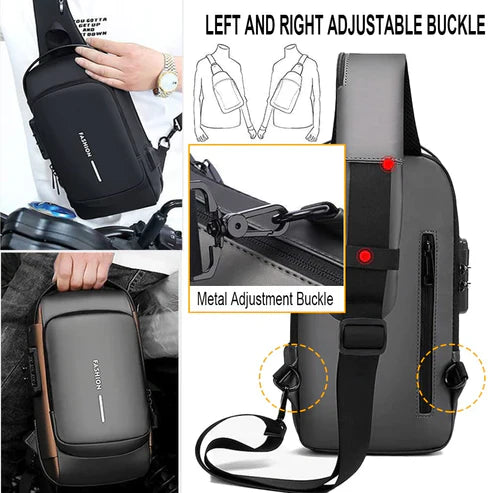 Chest Bag Multifunction Crossbody Sport Running Travel Sling Pack Anti-theft Usb Charge Shoulder Messenger Pack Luxury Brand Men (random Color)