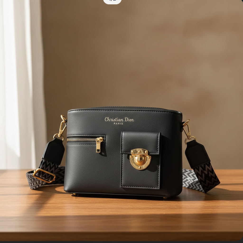 Black Bag – Wooden Table