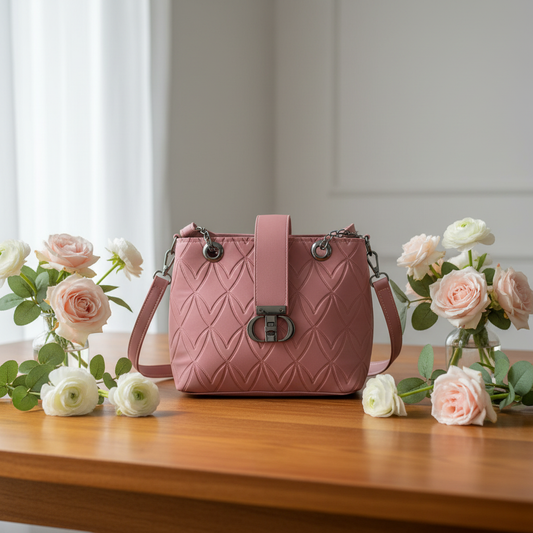 Pink Bag – Wooden Floral